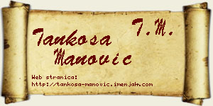 Tankosa Manović vizit kartica